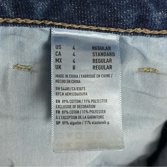 American Eagle Size 4 Tomgirl Button Fly High Rise Distressed Skinny Jeans Cali - Picture 10 of 11